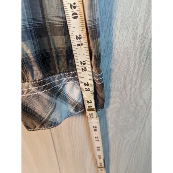 BKE ATHLETIC FIT PLAID PEARL SNAP SHIRT Grey Gray MENS SIZE Large L - Picture 5 of 6